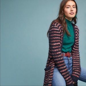 Meadow Rue Wasilla Chunky Knit Stripe Cardigan S